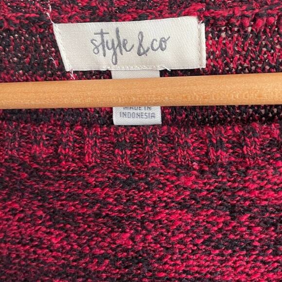 Style & Co Marled Ruffle Hem Pullover Sweater Women's Plus Size 1X Red - Picture 4 of 5